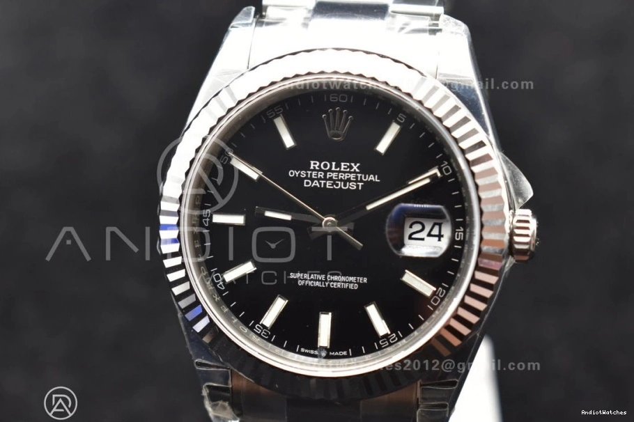 on 904L Edition Dial Oyster SS Sleek 615 DateJust 126334 1:1 Best Bracelet VSF Black VS 41 0318